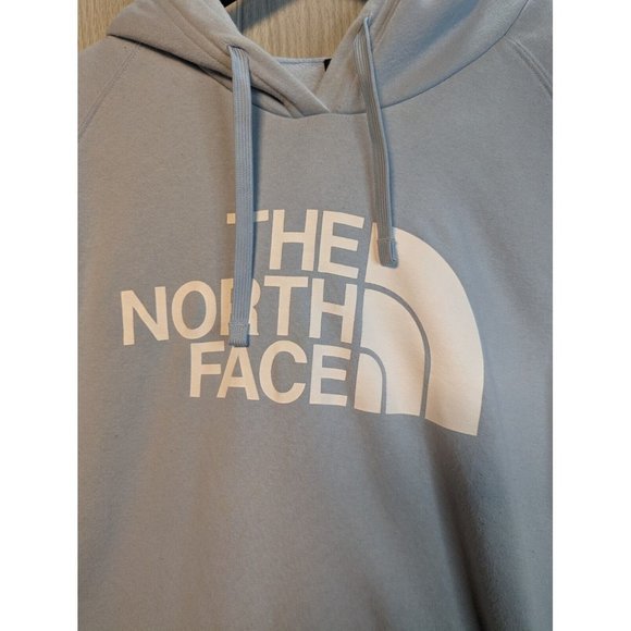 The North Face Women Xtra large Hoodie Blue Logo Drawstring Kangaroo Pocket READ - Picture 2 of 8